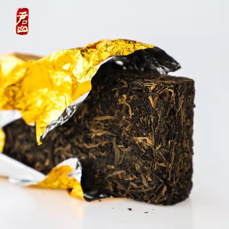 湖南特產(chǎn)茶葉岳陽(yáng)黃茶君山牌緊壓型黃金磚禮,盒400g